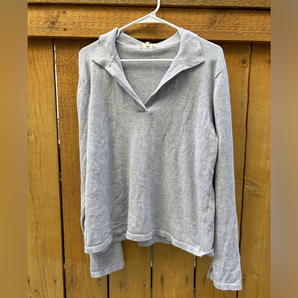 Djerf Avenue Getaway Top Grey Melange size Large.